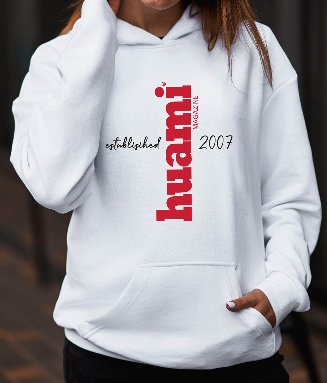 White Hoodie (Red Text) Women's